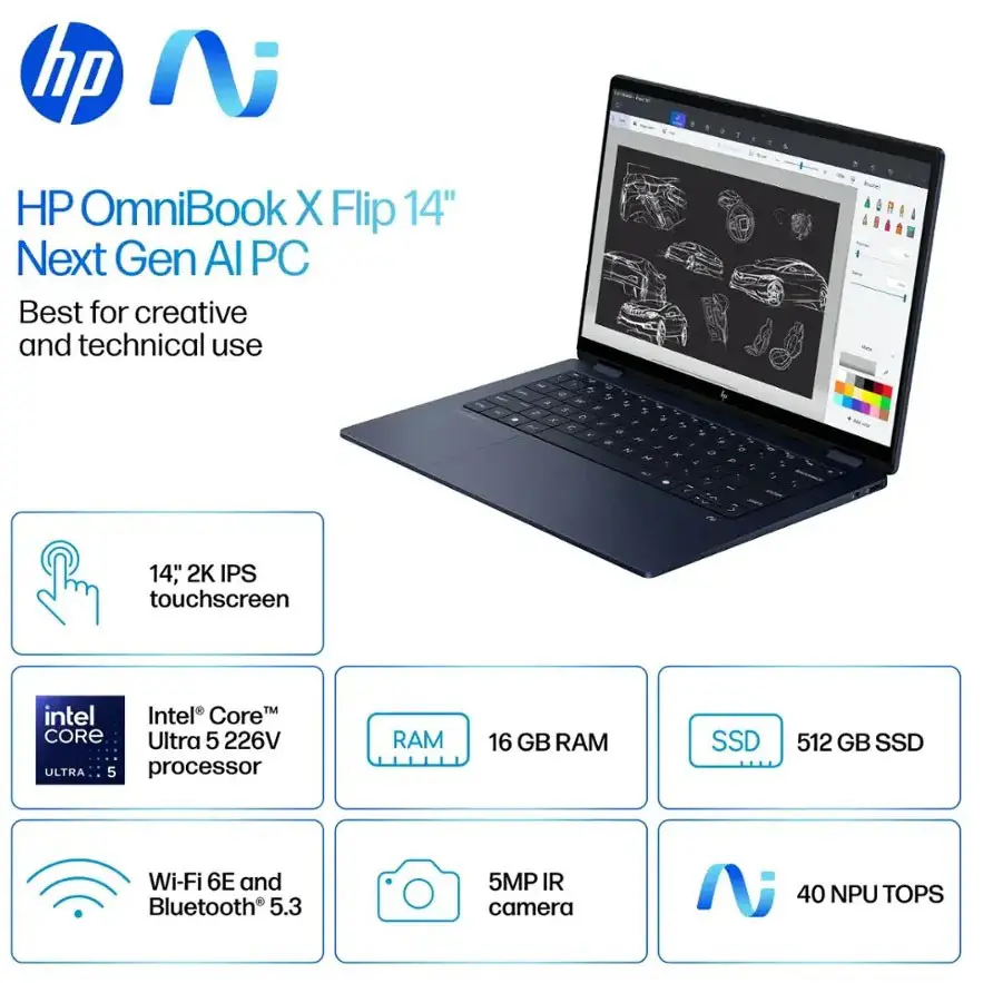 PC HP Omnibook X Flip Core Ultra 5 226v Benin|Cotonou PC HP Omnibook X Flip Core Ultra 5 226v Benin|Cotonou
